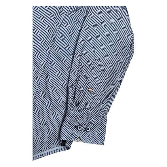 JERMYN & BOND Luxury Designer Blue Business Casual Dress Shirt Mens Medium - Picture 7 of 7